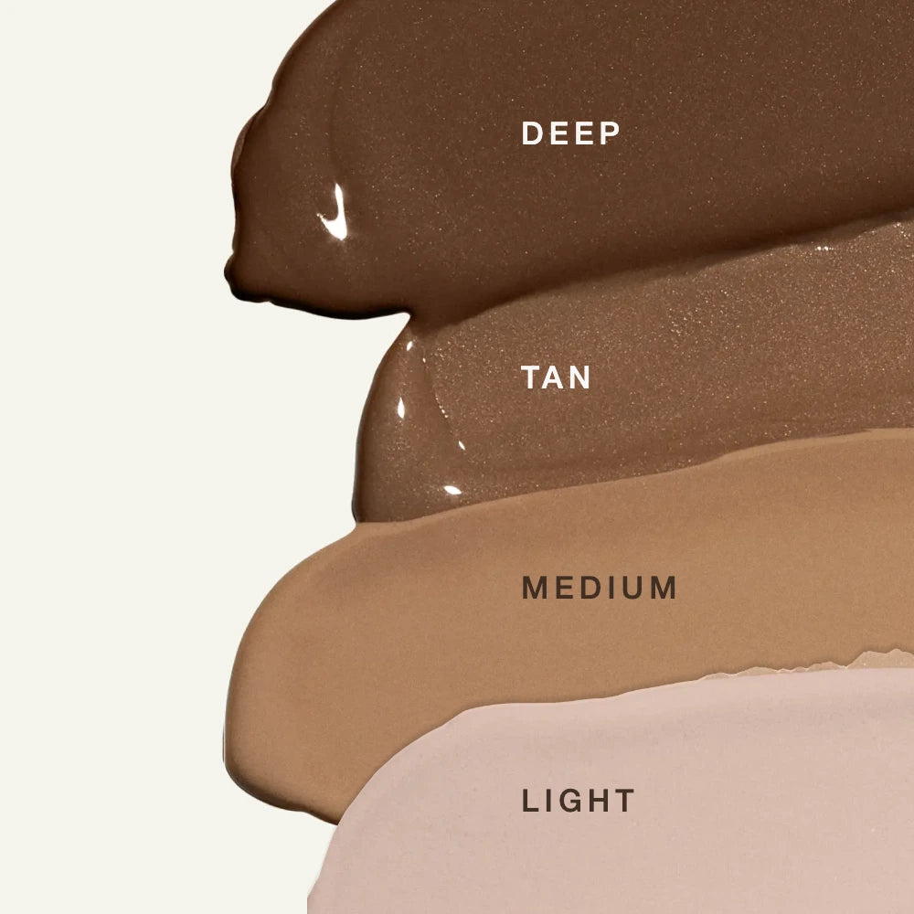 Nuancier ZO Daily Mineral Sunshade SPF 30 : teintes Deep, Tan, Medium et Light